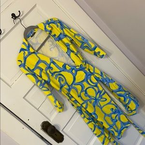 Floral vine J. McLaughlin wrap dress jersey